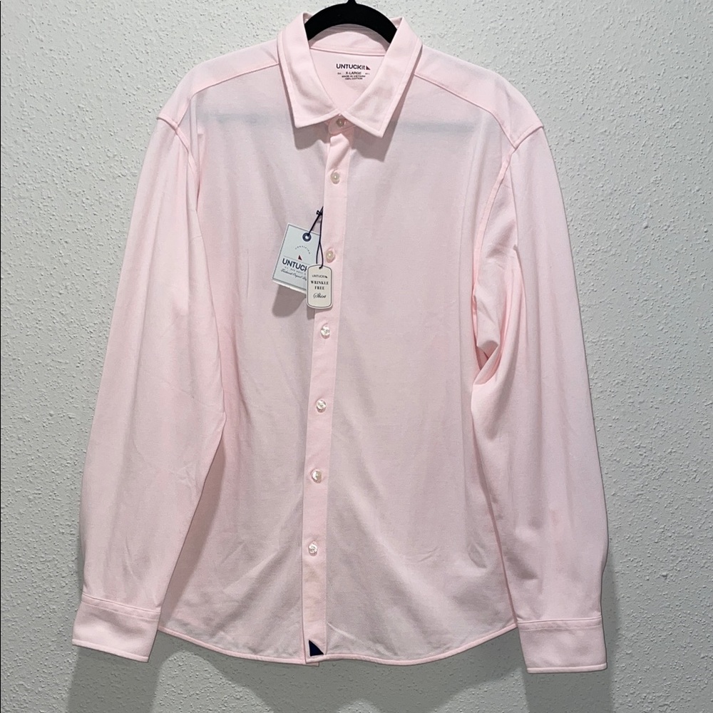 UNTUCKit Men's Light Pink Casual Button Down Shirt